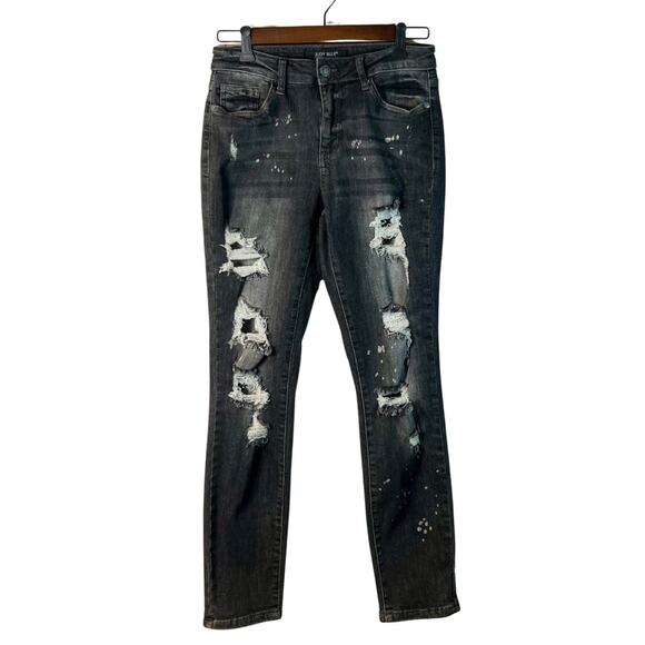 Judy Blue Women’s Black Distressed Boyfriend Fit Jeans Size 5 - Picture 1 of 6